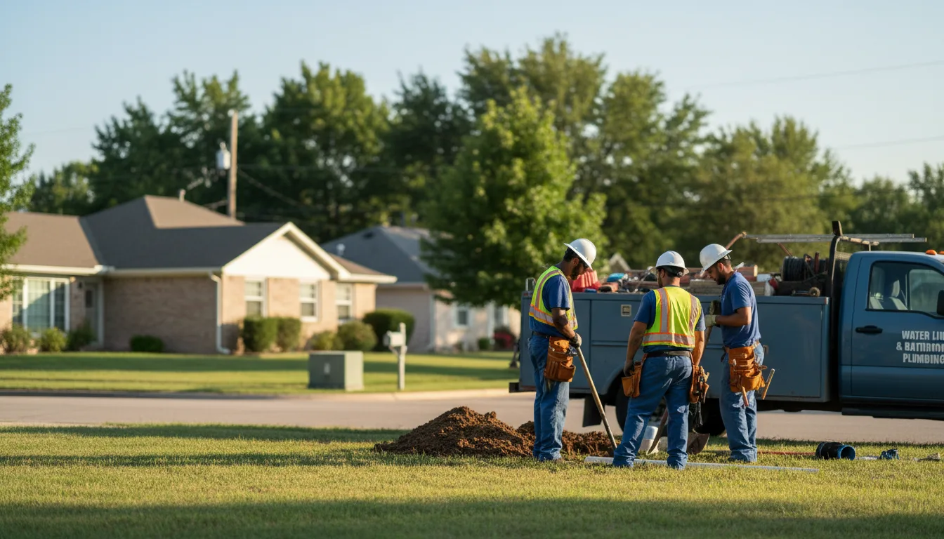 Residential water line and bathroom plumbing service in Jessie, ND